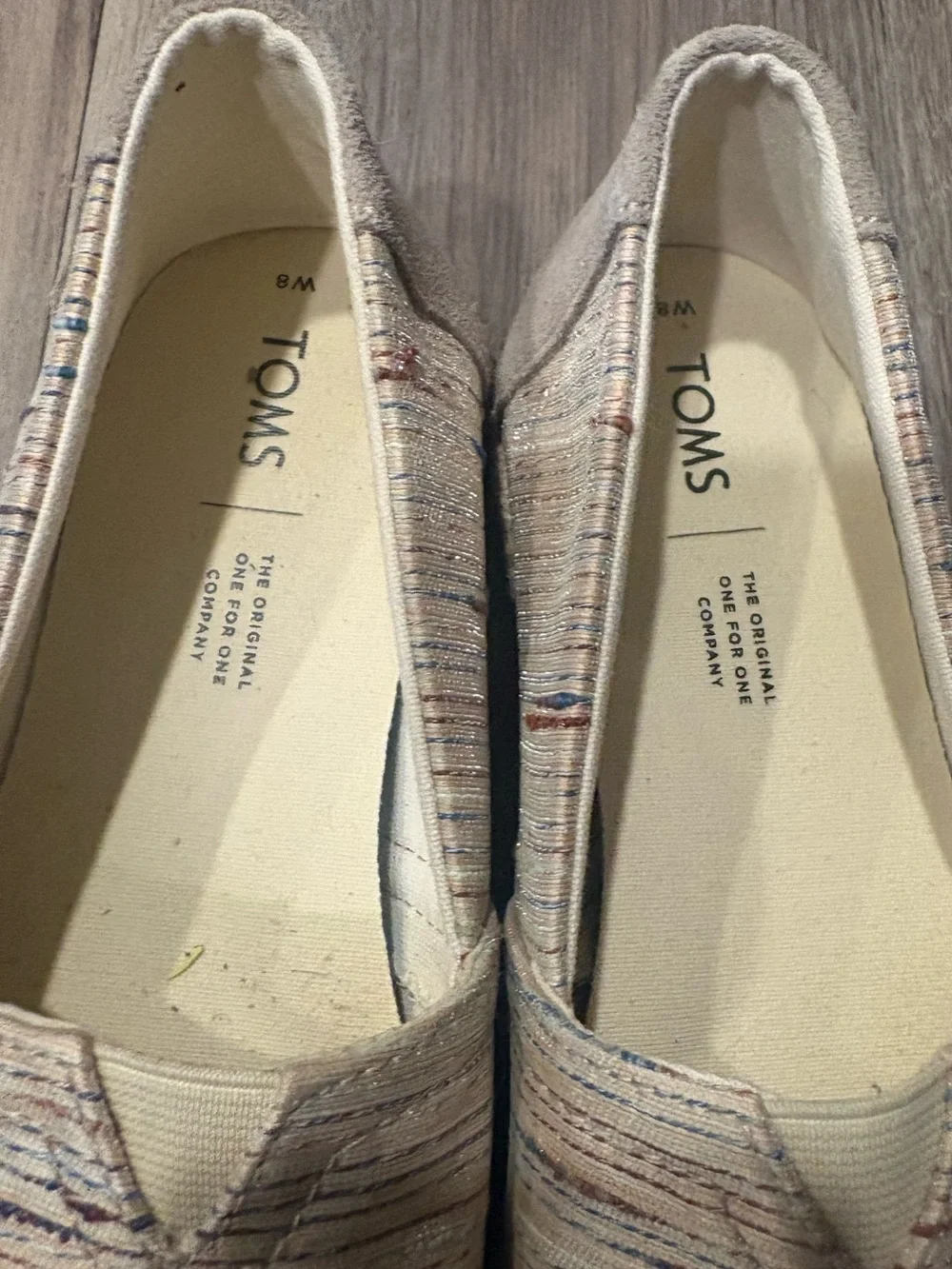 Toms Cream Multistripe Espadrille Slip-On Flats
